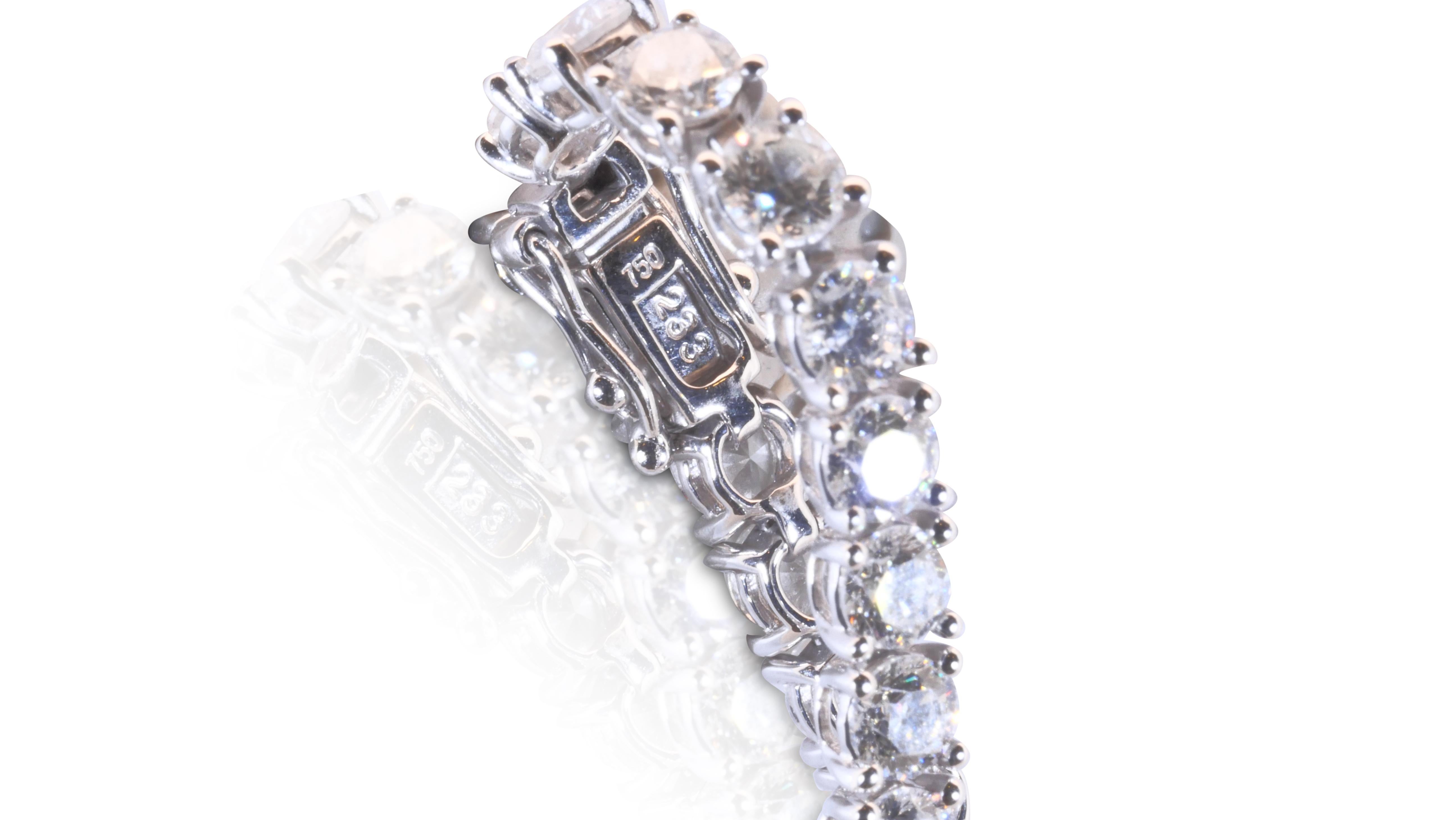 Dazzling 14k White Gold Tennis Bracelet with 7.5 Carat Natural Diamonds 2