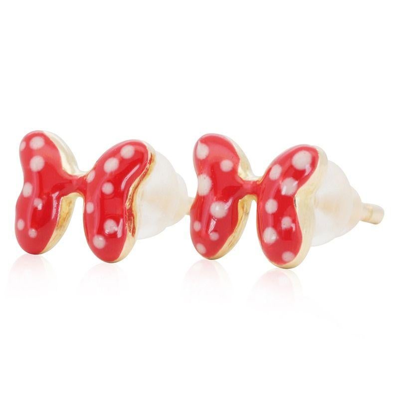 red ribbon earrings