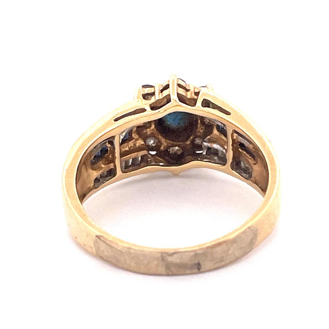Dazzling 14k Yellow Gold Sapphire Ring In New Condition For Sale In New York, NY