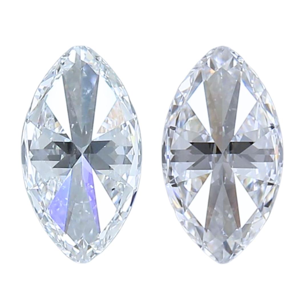 Abbagliante coppia di diamanti a forma di marquise con taglio ideale doppio eccellente da 1,50 carati in vendita 1