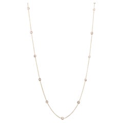 Dazzling 1.50ctw Bezel Set Diamond Station Necklace in 14K Yellow Gold