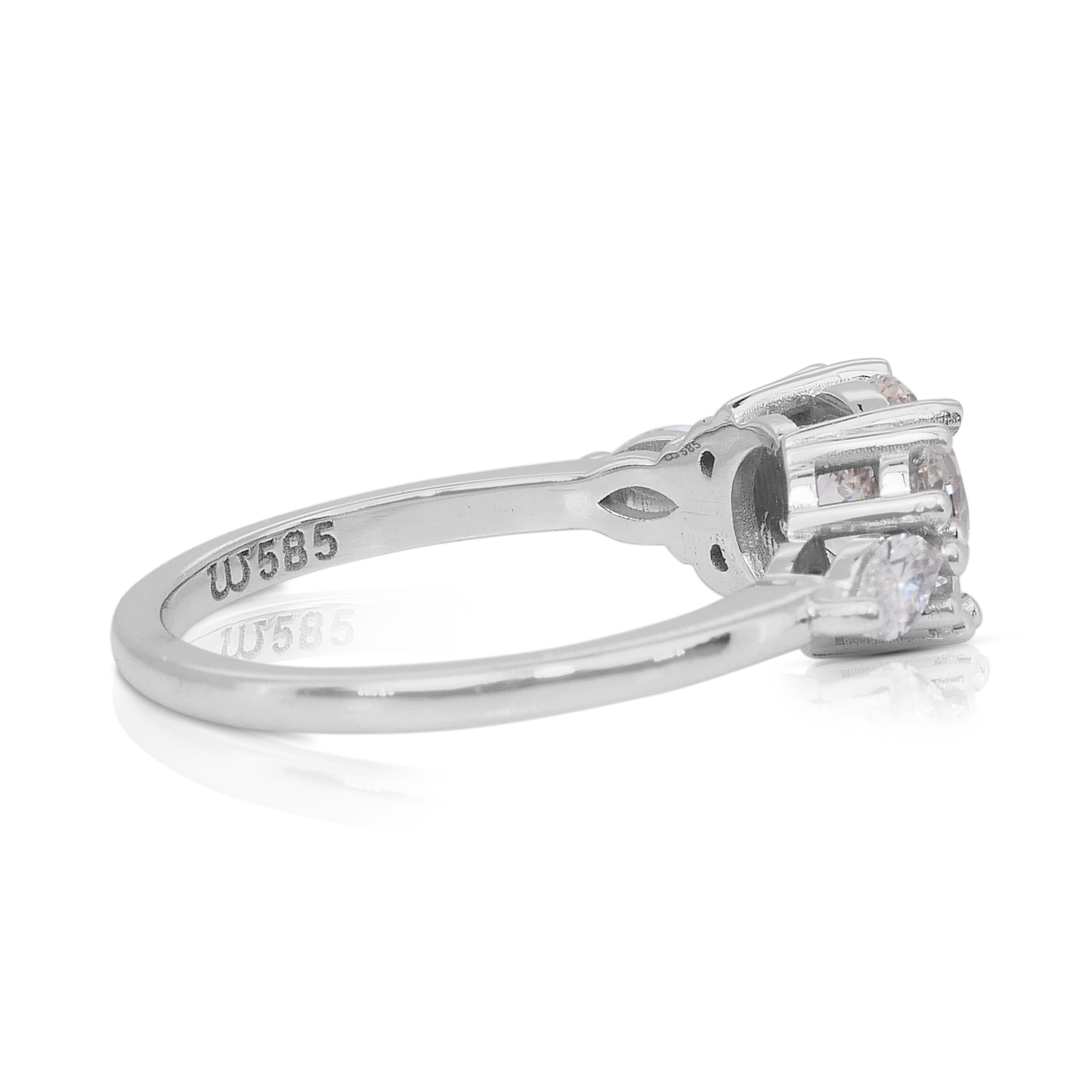 Dazzling 1.51ct Diamonds Ring in 14k White Gold - GIA Certified im Zustand „Neu“ im Angebot in רמת גן, IL