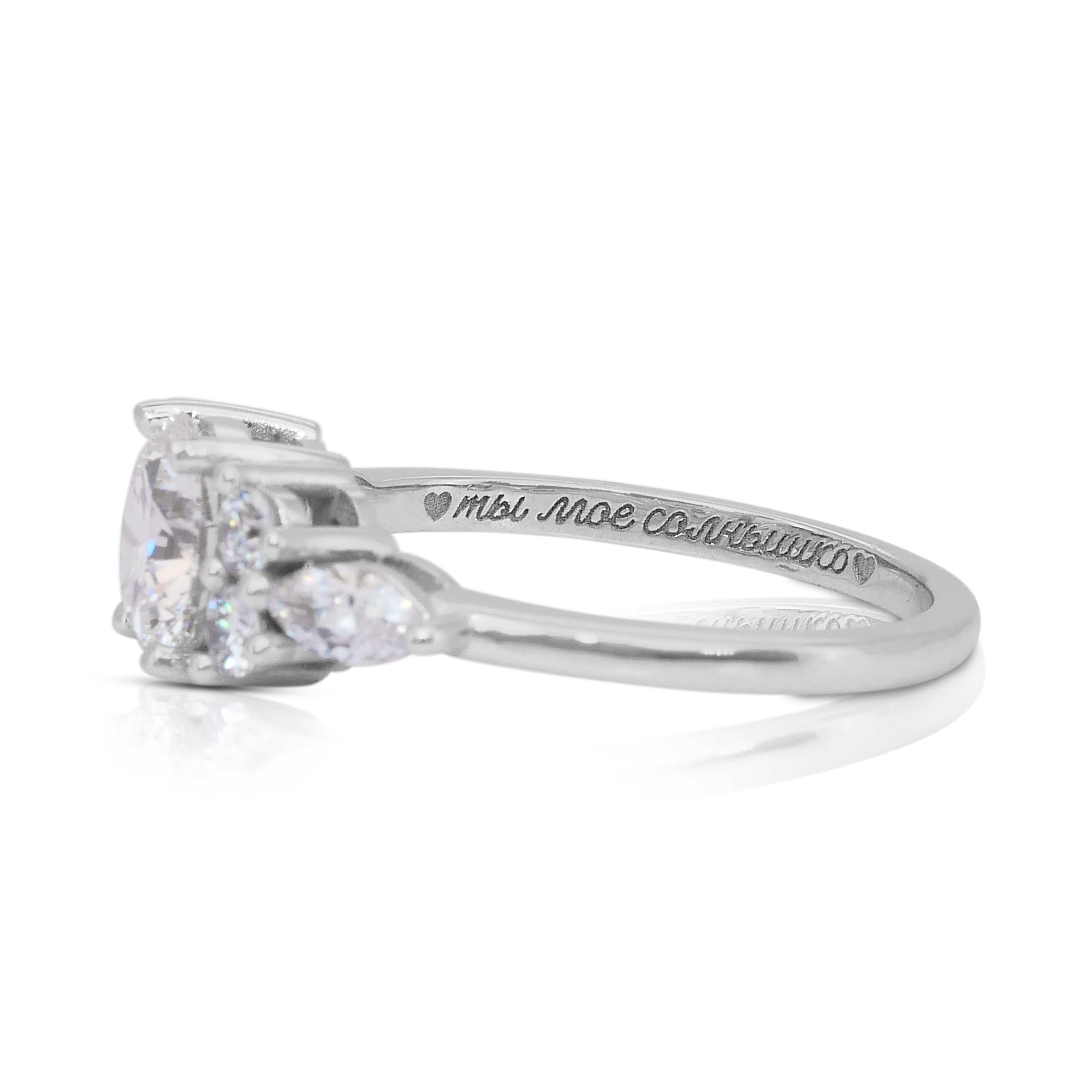 Dazzling 1.51ct Diamonds Ring in 14k White Gold - GIA Certified im Angebot 1