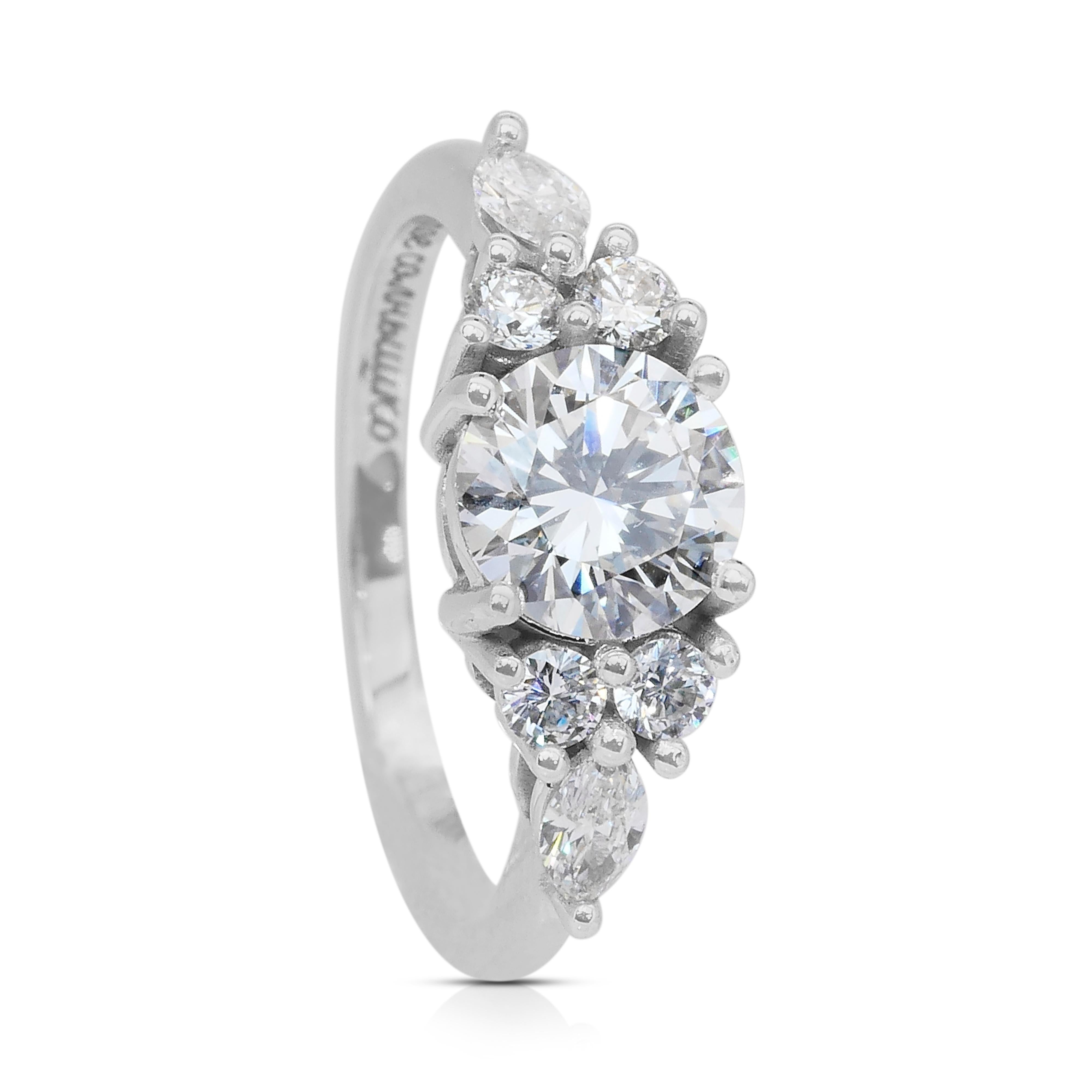 Dazzling 1.51ct Diamonds Ring in 14k White Gold - GIA Certified im Angebot 3