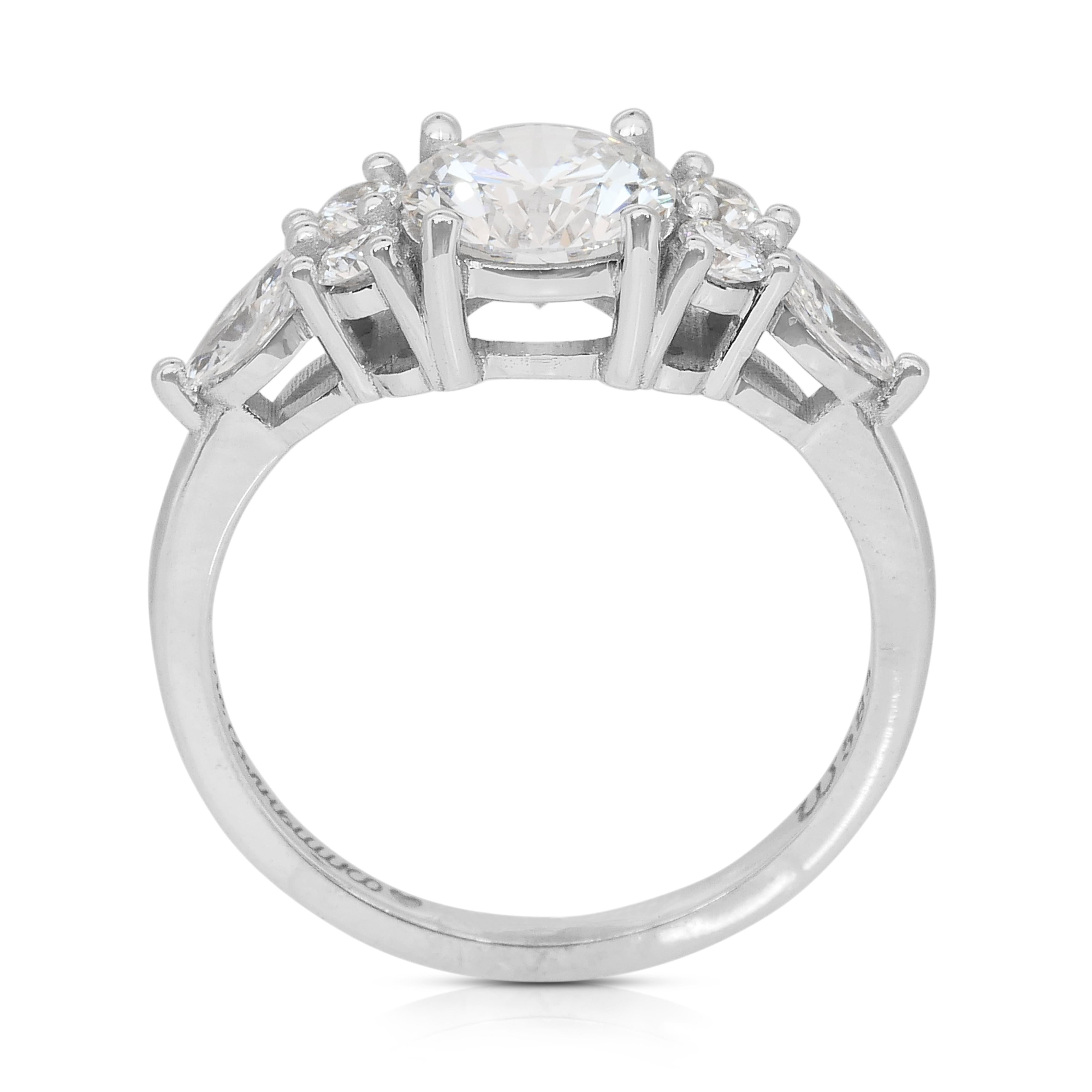 Dazzling 1.51ct Diamonds Ring in 14k White Gold - GIA Certified im Angebot 4