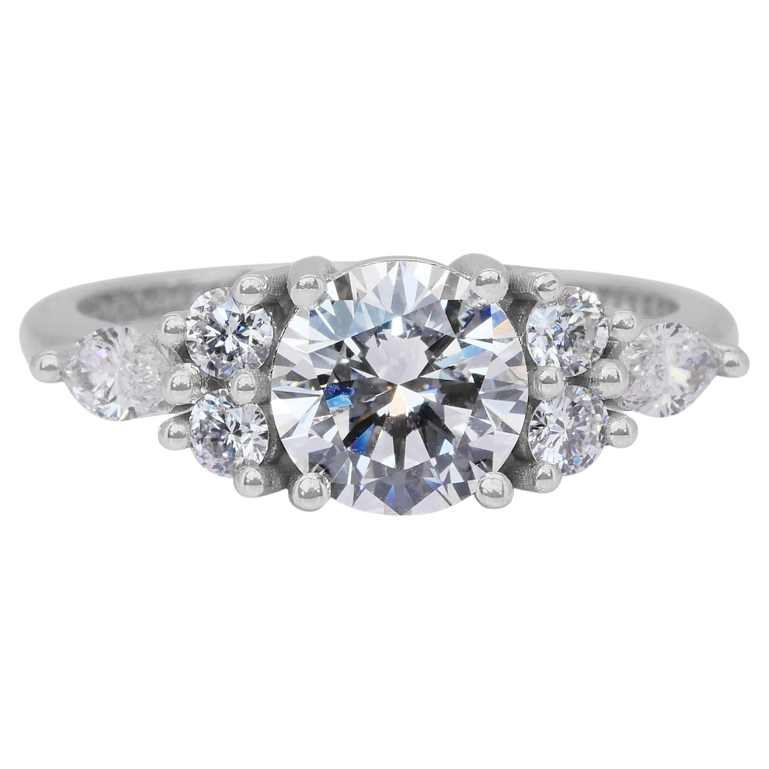 Dazzling 1.51ct Diamonds Ring in 14k White Gold - GIA Certified