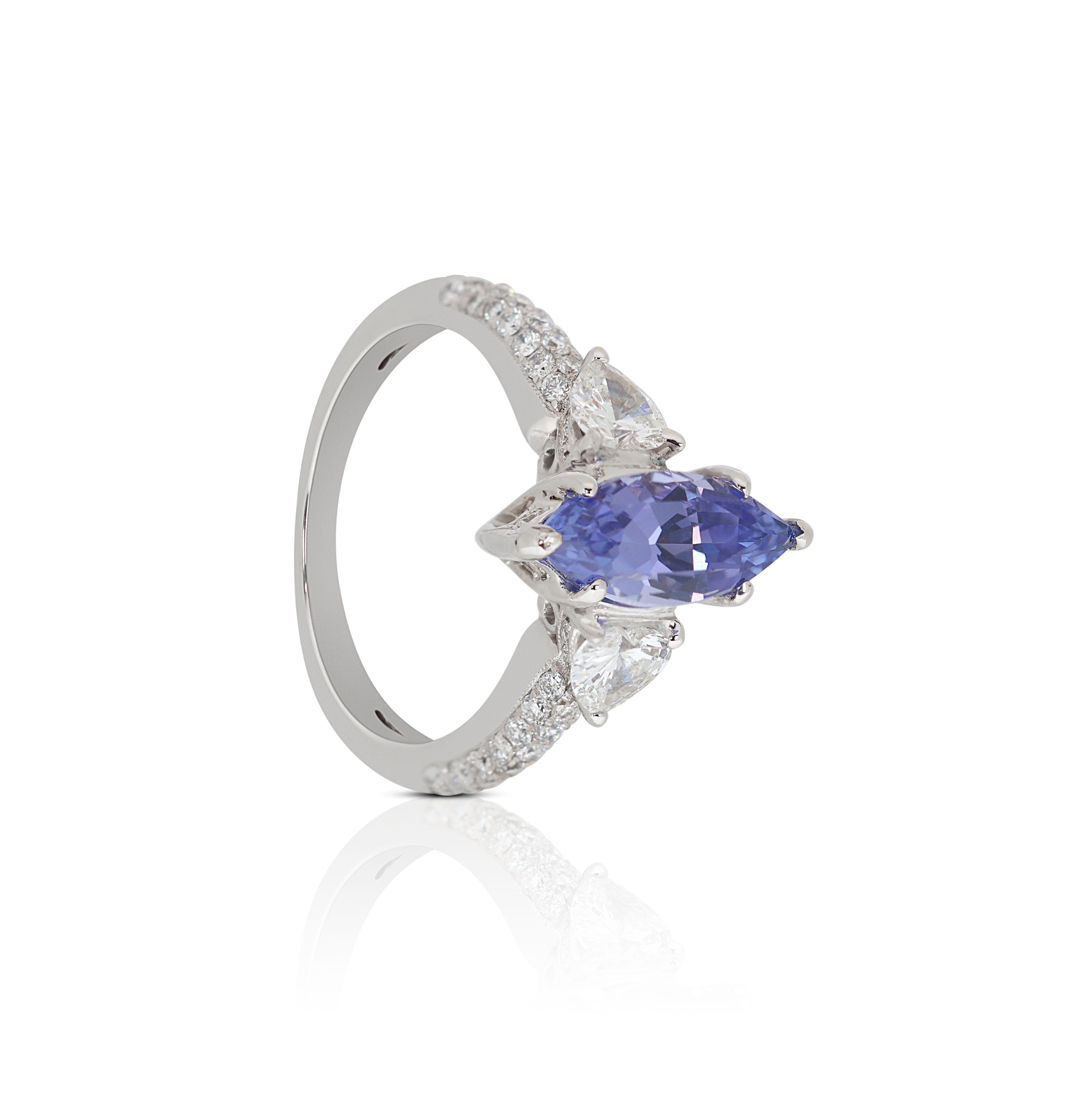 Dazzling 1.52 Tanzanite Engagement Ring For Sale 2