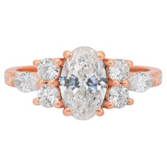 Dazzling 1.59ct Natural Diamonds Ring in 18k Rose Gold - IGI Certified