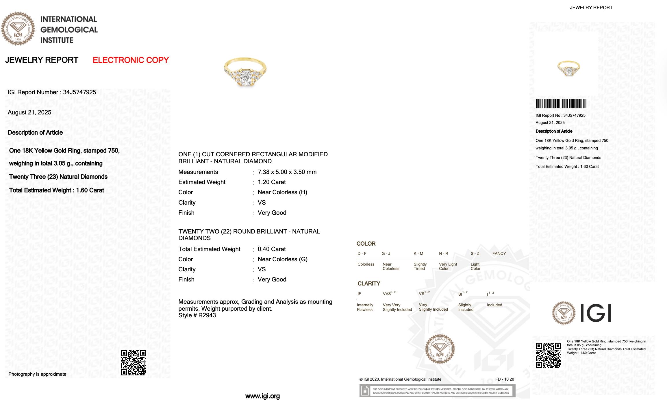 Abbagliante anello con pavé di diamanti da 1,60 carati in oro giallo 18 carati - certificato IGI in vendita 1