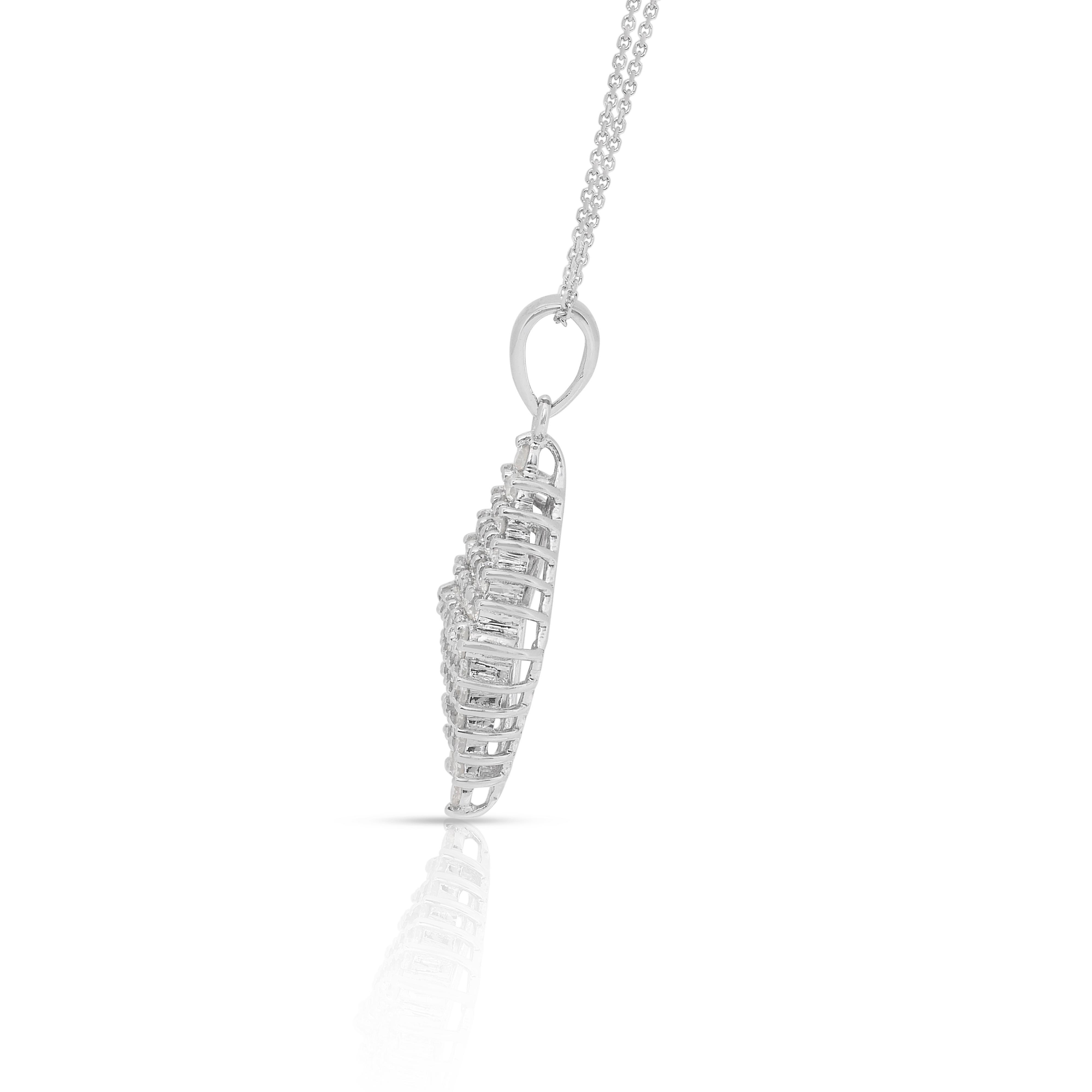 Schillernde 1,62ct Diamanten Halskette mit Anhänger in 18k Weißgold - IGI zertifiziert im Angebot 2