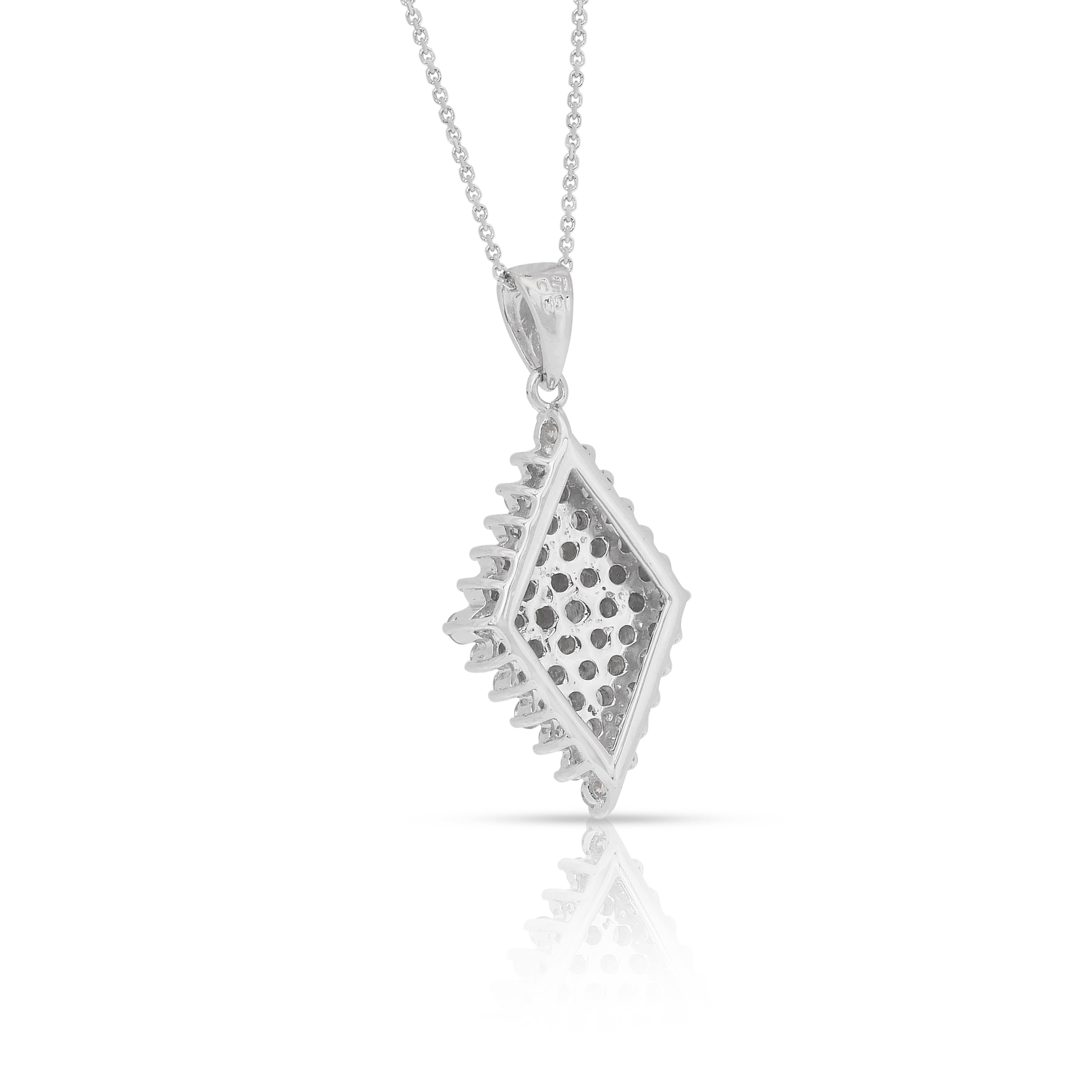 Schillernde 1,62ct Diamanten Halskette mit Anhänger in 18k Weißgold - IGI zertifiziert im Angebot 3