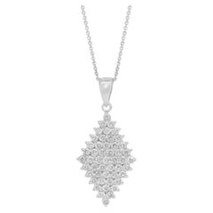 Schillernde 1,62ct Diamanten Halskette mit Anhänger in 18k Weißgold - IGI zertifiziert