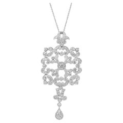 Collier éblouissant de 1,68 carat de diamants avec pendentif en or blanc 18 carats, certifié IGI