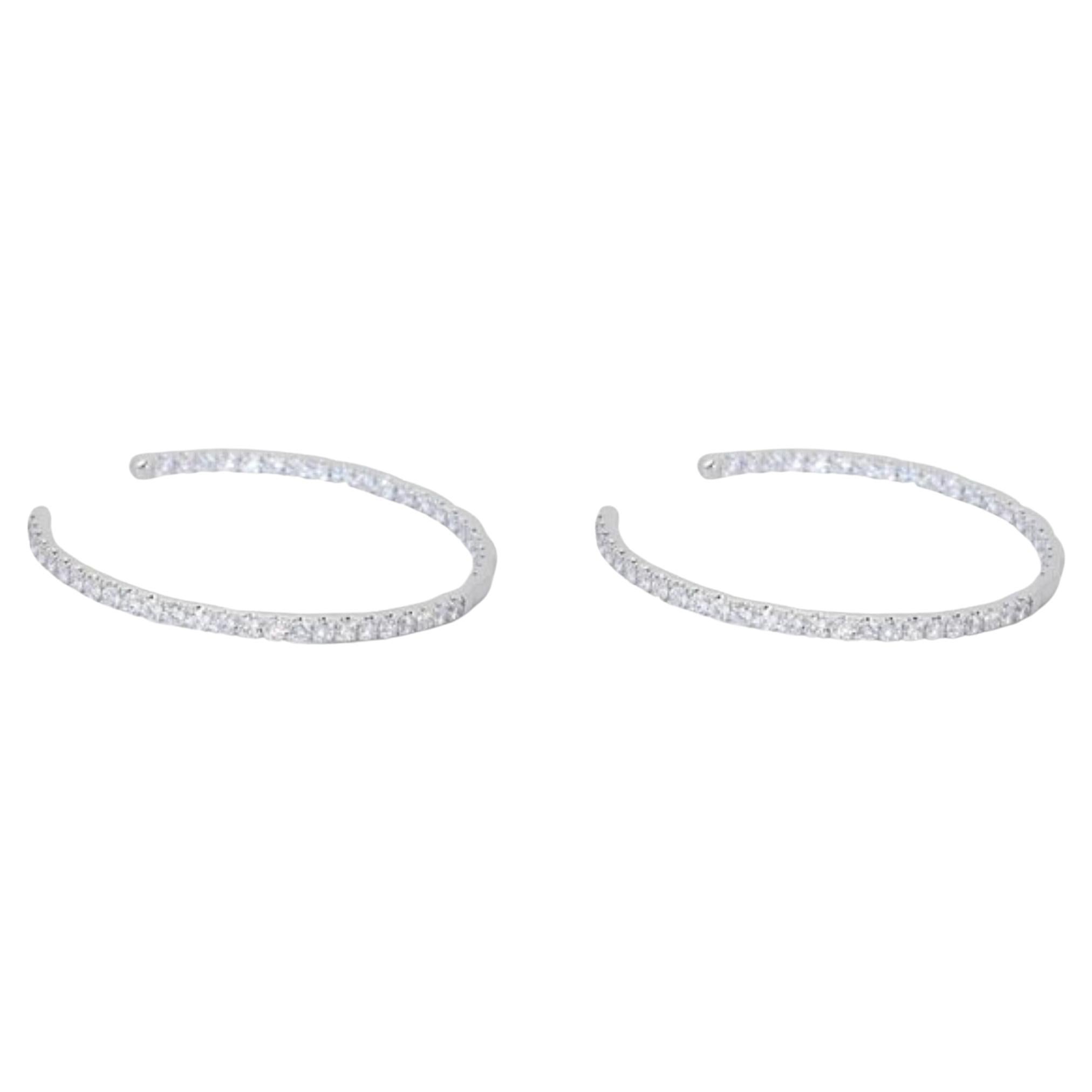Dazzling 1.71ct Diamond Hoop Earrings For Sale