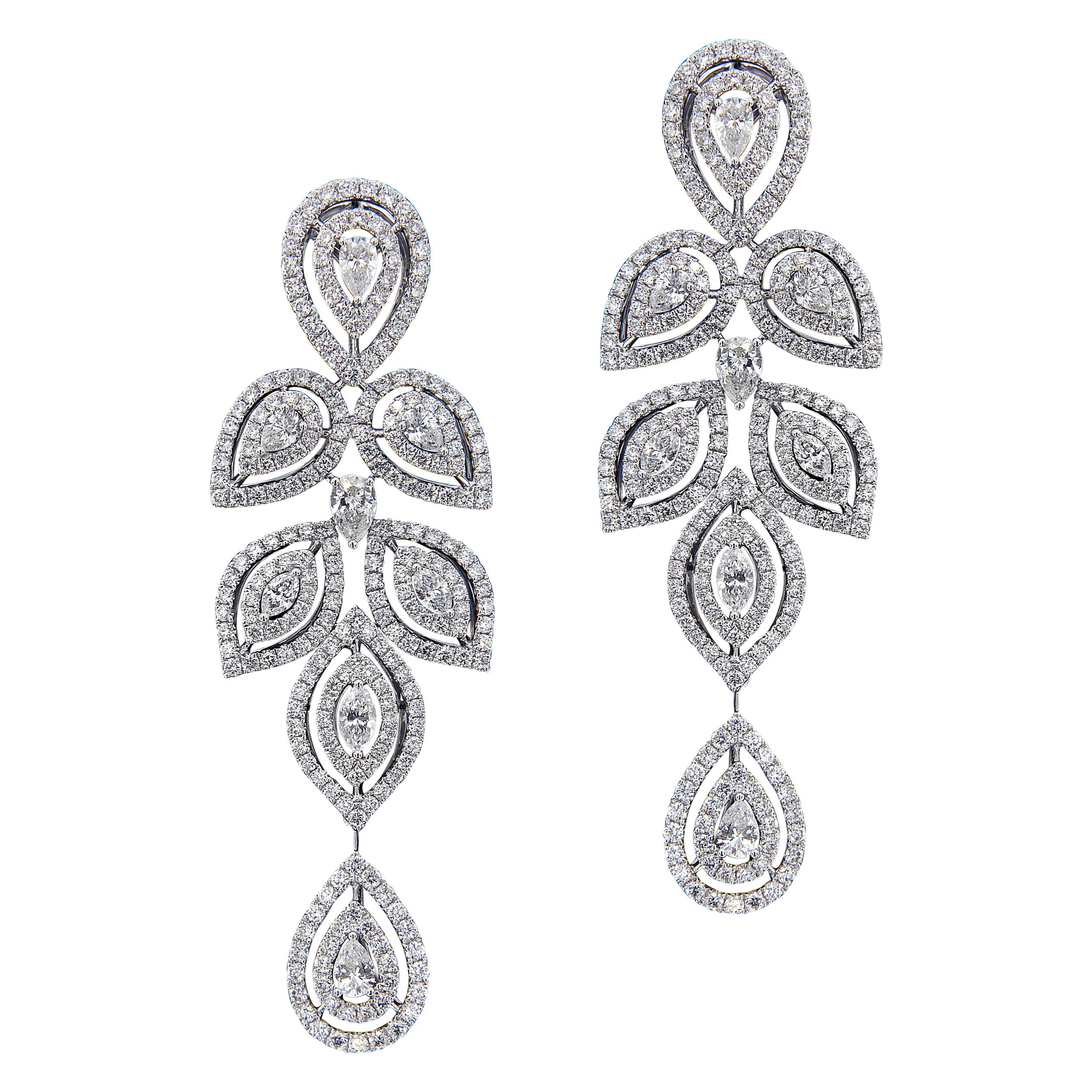 Dazzling 18 Karat White Gold and Diamond Night Out Earrings For Sale