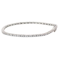 Dazzling 18 Kt. White Gold Tennis Bracelet, 1.80 Ct Natural Diamonds IGI Cert