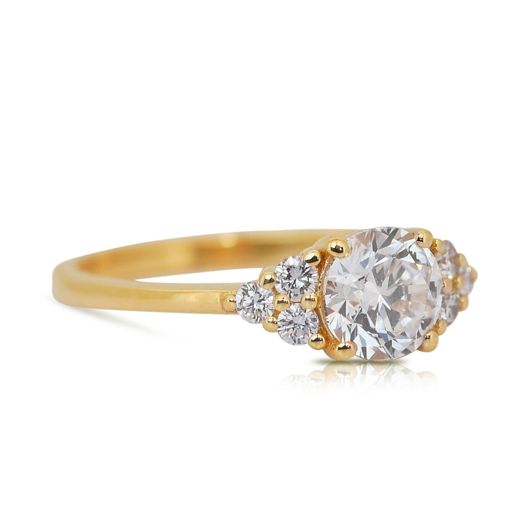 Dazzling 1.88ct Triple Excellent Ideal Cut Diamonds Pave Ring - GIA Certified In New Condition In רמת גן, IL