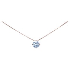 Dazzling 18k Pink Gold Necklace with Pendant 0.90 Ct Natural Diamonds Aig Cert