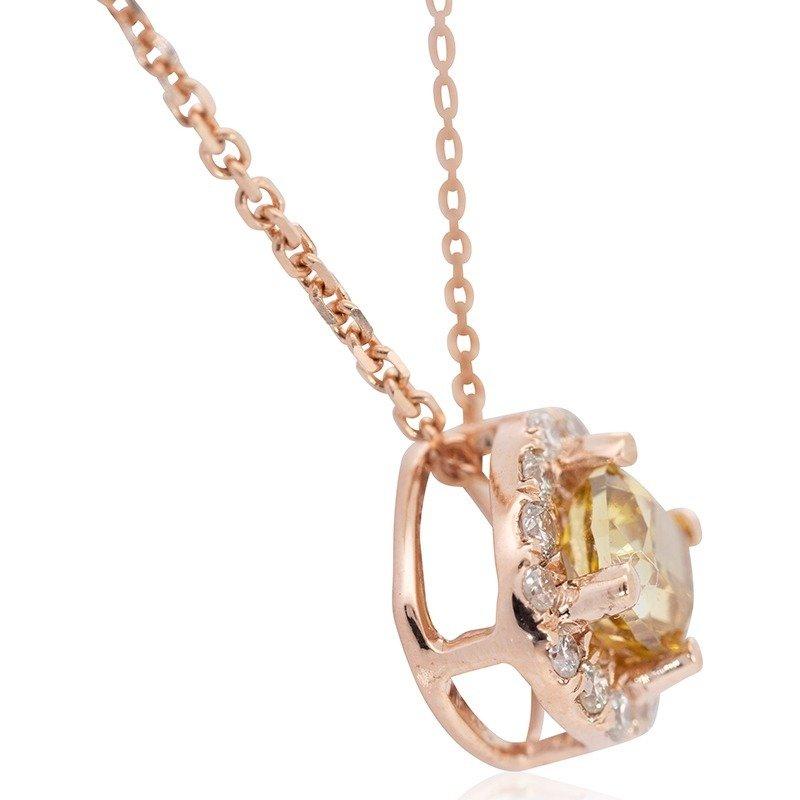 Schillernde 18 Karat Roségold Halo-Halskette mit 0,20 Karat Halo  Naturdiamant AIG-Zertifikat im Angebot 5