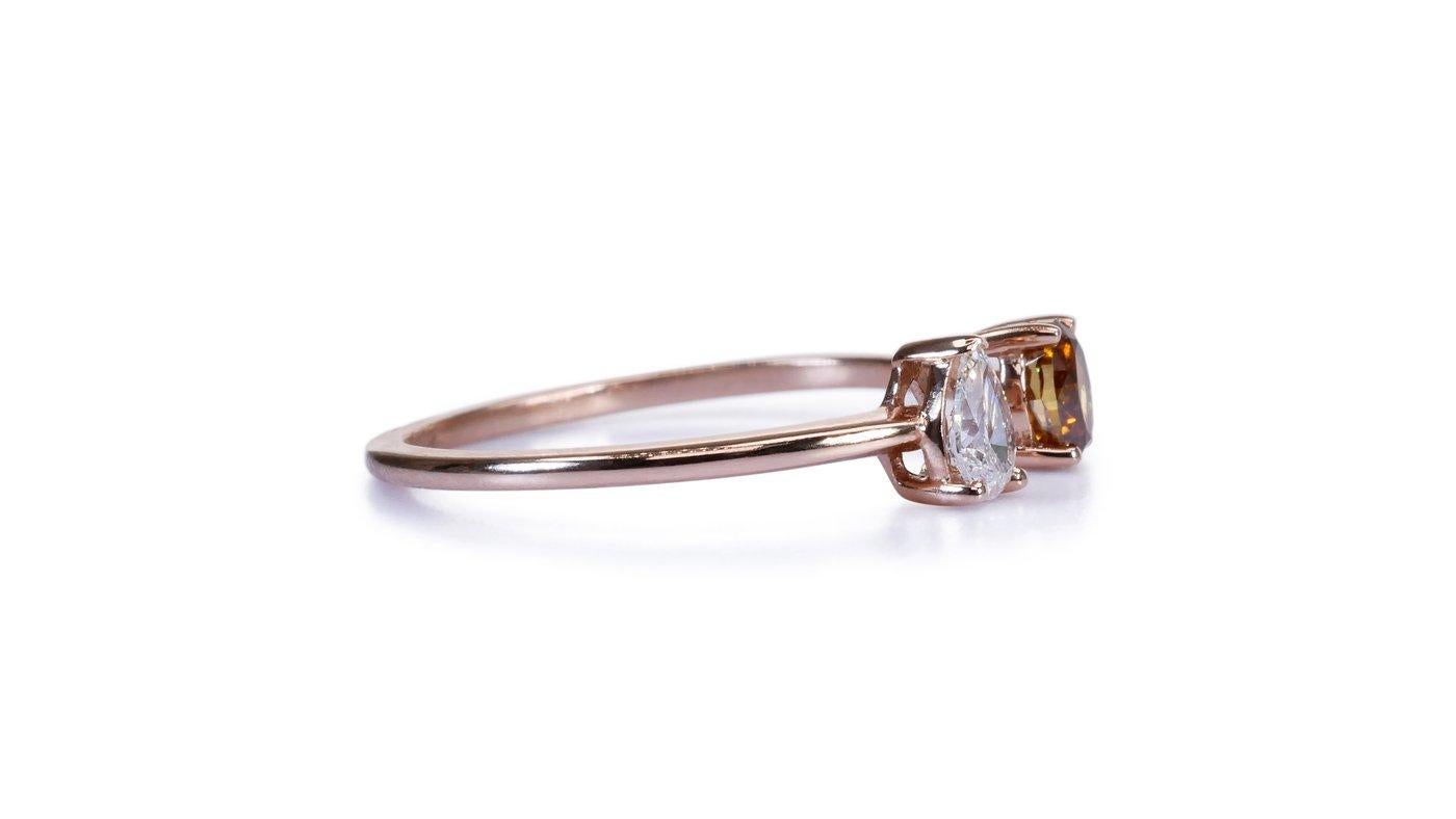 Dazzling 18k Rose Gold Open Ring w/ 0.43ct Natural Diamonds AIG Certificate 1