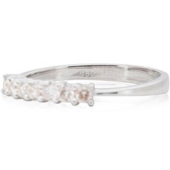 Dazzling 18k White Gold Band Ring with 0.17 ct Natural Diamonds