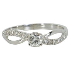 Dazzling 18K White Gold Diamond Ring with  0.30 ct Natural Diamonds