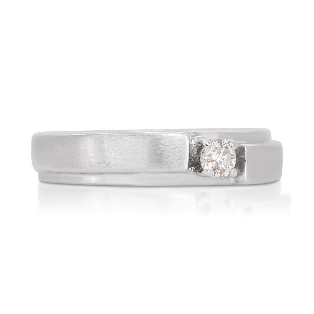 Brilliant Cut Dazzling 18K White Gold Diamond Solitaire Ring with  0.05 ct Natural Diamonds For Sale
