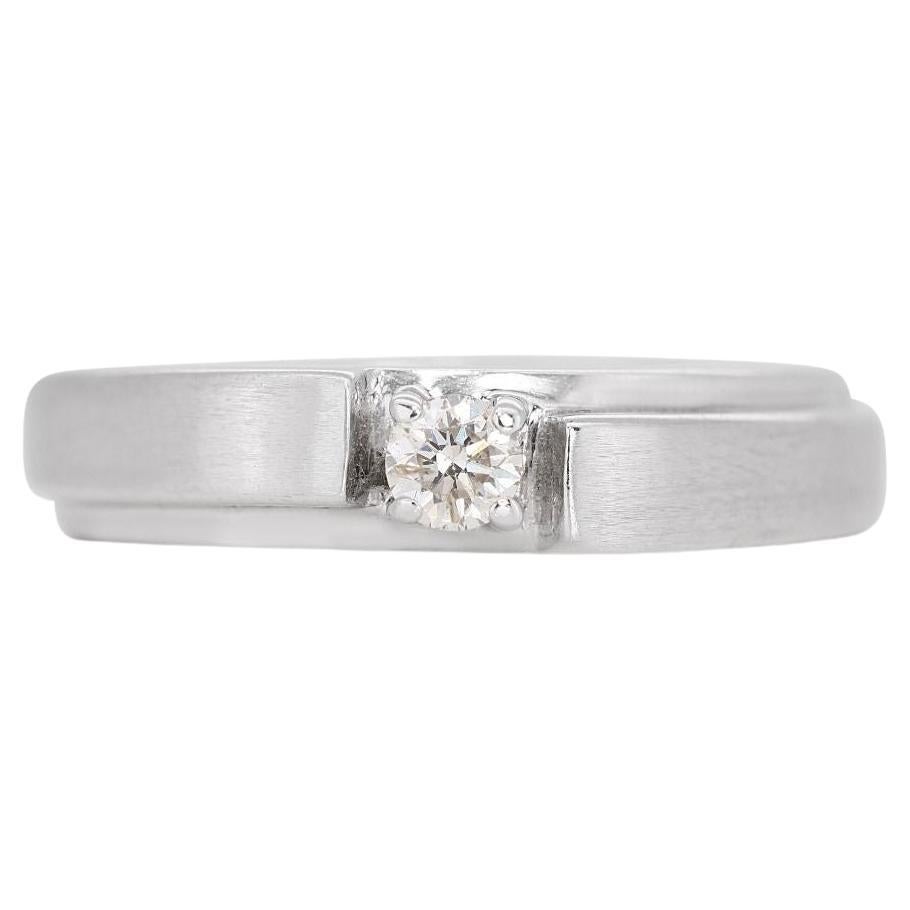 Éblouissante bague solitaire en or blanc 18 carats avec diamant  Diamants naturels 0,05 carat