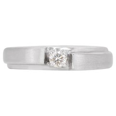 Abbagliante anello solitario con diamante in oro bianco 18 carati con 0,05 ct di diamanti naturali