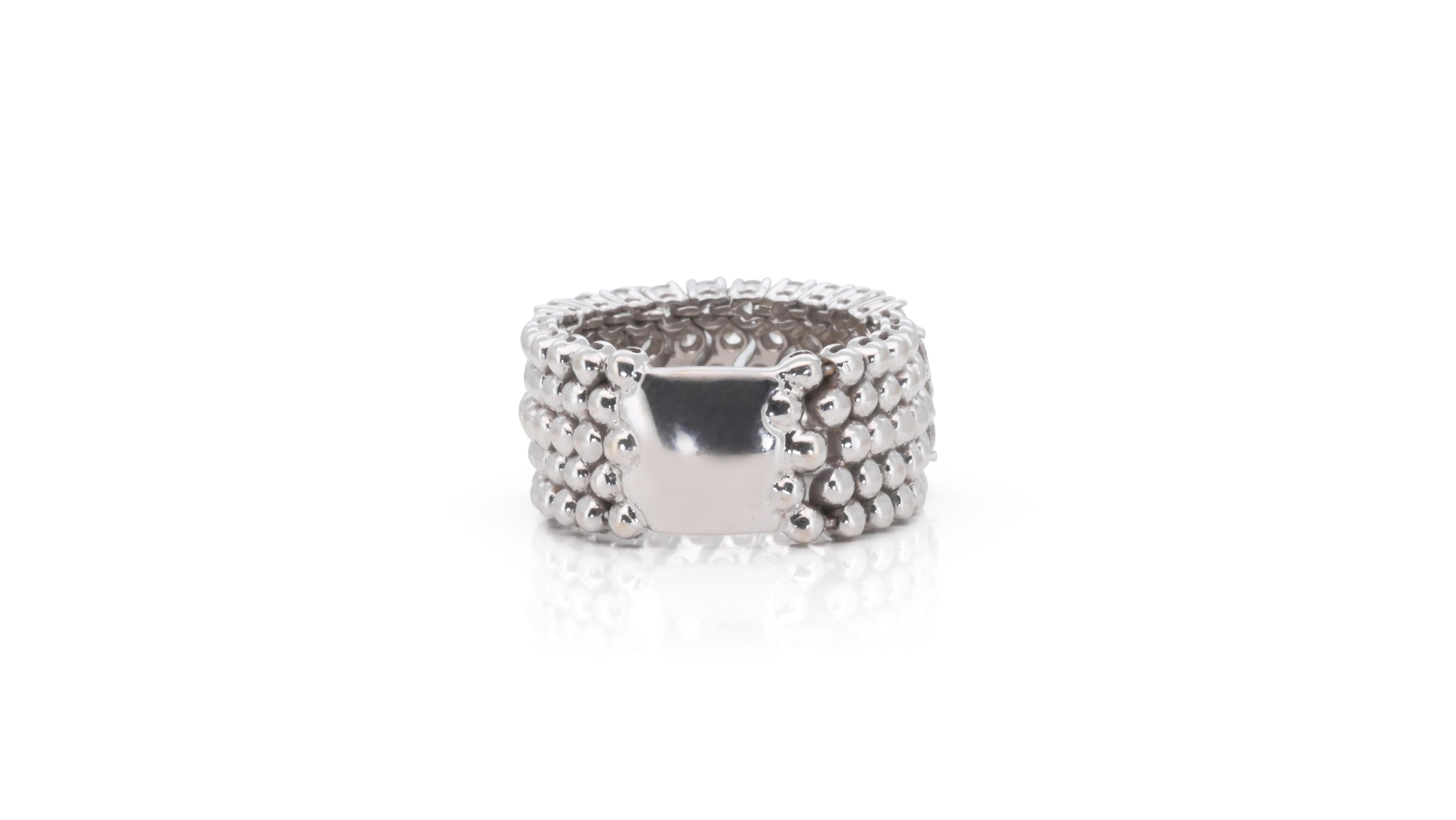 Dazzling 18k White Gold Dome Ring with 1.6 Carat Natural Diamonds 2