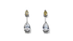 Dazzling 18k White Gold Earring 2.59 Ct. Natural Diamonds AIG Certificate