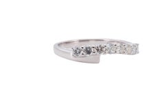 Dazzling 18k White Gold Half Eternity Ring w/ 0.65 Carat Natural Diamonds