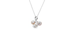 Dazzling 18k White Gold Necklace w/ .01ct Natural Pearl  and Diamond AIG Cert