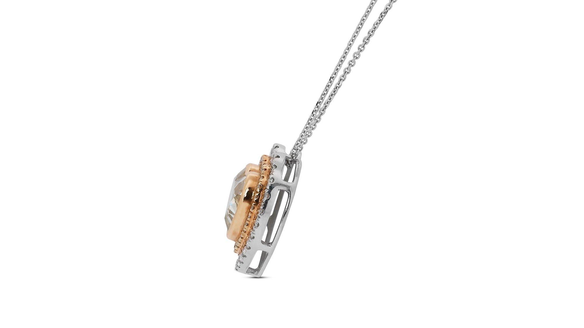 Donna Splendida collana in oro bianco 18 carati con 3,11 diamanti naturali con certificato IGI in vendita