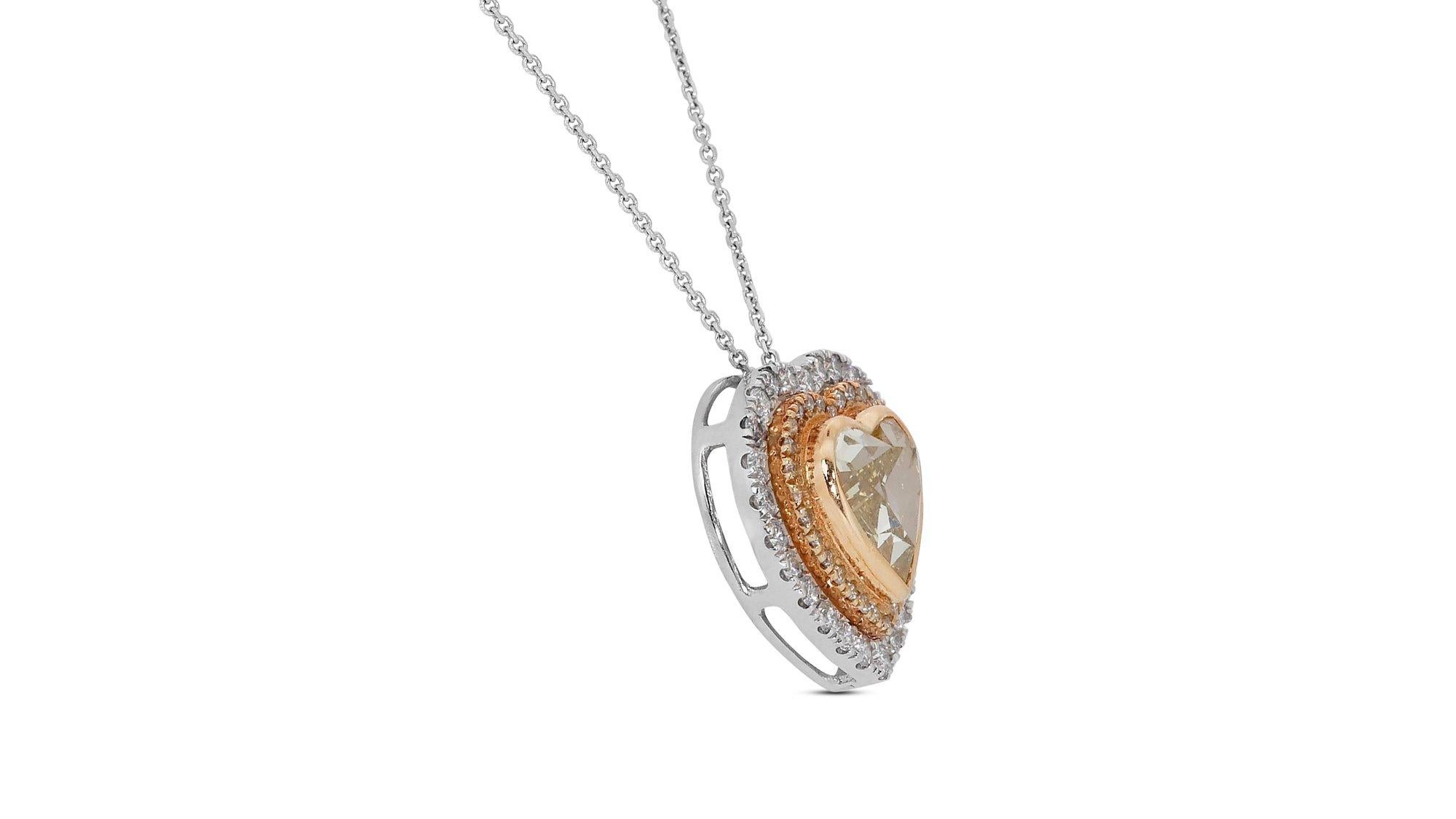 Splendida collana in oro bianco 18 carati con 3,11 diamanti naturali con certificato IGI in vendita 1