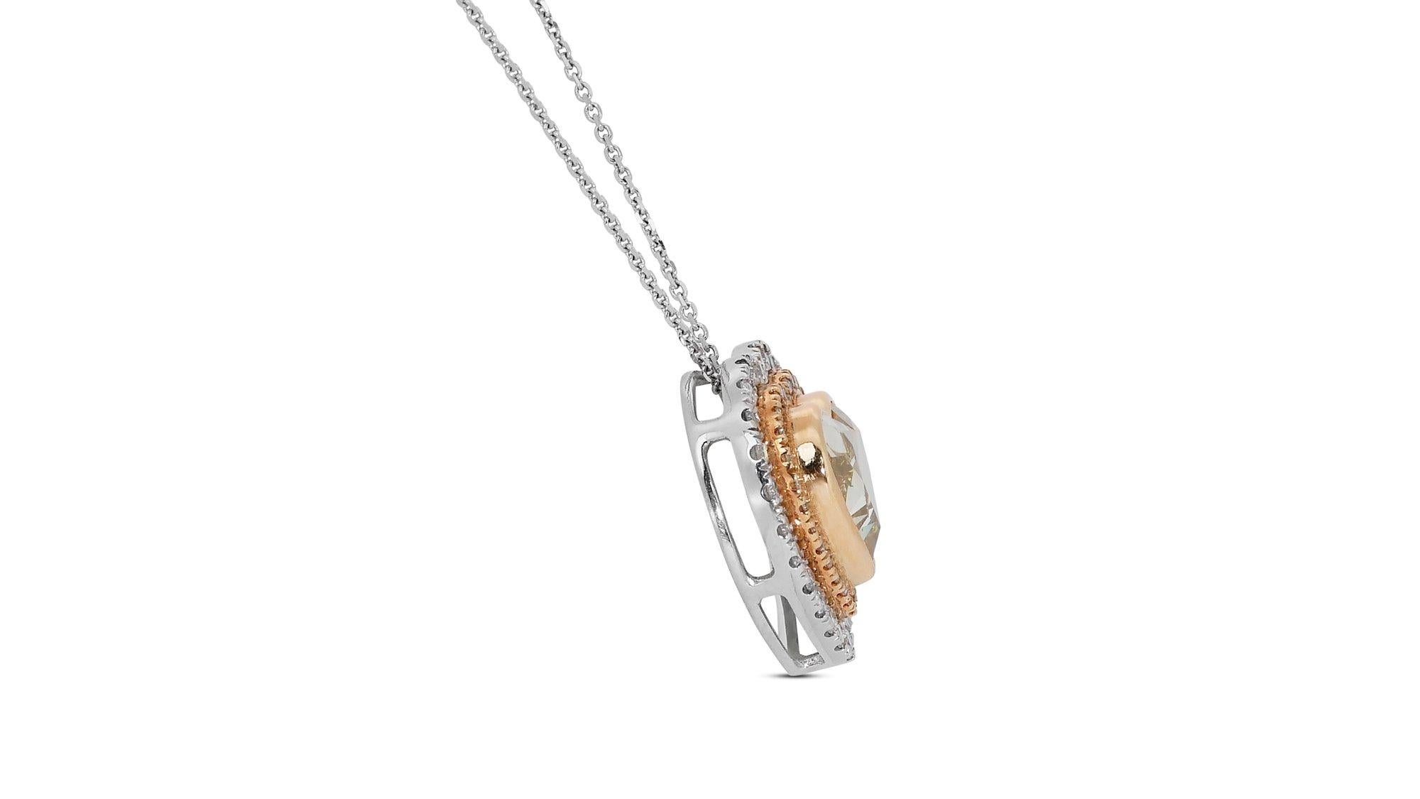 Splendida collana in oro bianco 18 carati con 3,11 diamanti naturali con certificato IGI in vendita 2