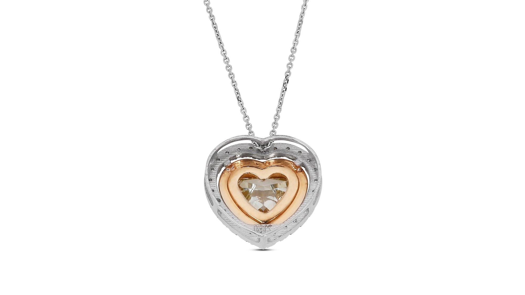 Splendida collana in oro bianco 18 carati con 3,11 diamanti naturali con certificato IGI in vendita 3