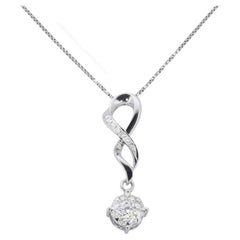Dazzling 18K White Gold Necklace with 0.39 ct Natural Diamonds