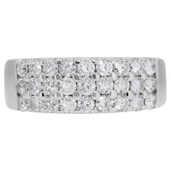Dazzling 18k White Gold Pave Band Ring with 0.72 Carat Natural Diamonds