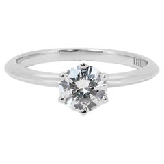 Dazzling 18k White Gold Ring 1.03 Carat Round Brilliant Diamond Ring