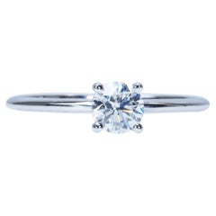 Dazzling 18k White Gold Solitaire Ring w/ 1ct Natural Diamonds GIA Certificate