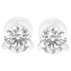 Dazzling 0.80ct Round Brilliant Diamonds Stud Earrings in 18K White Gold