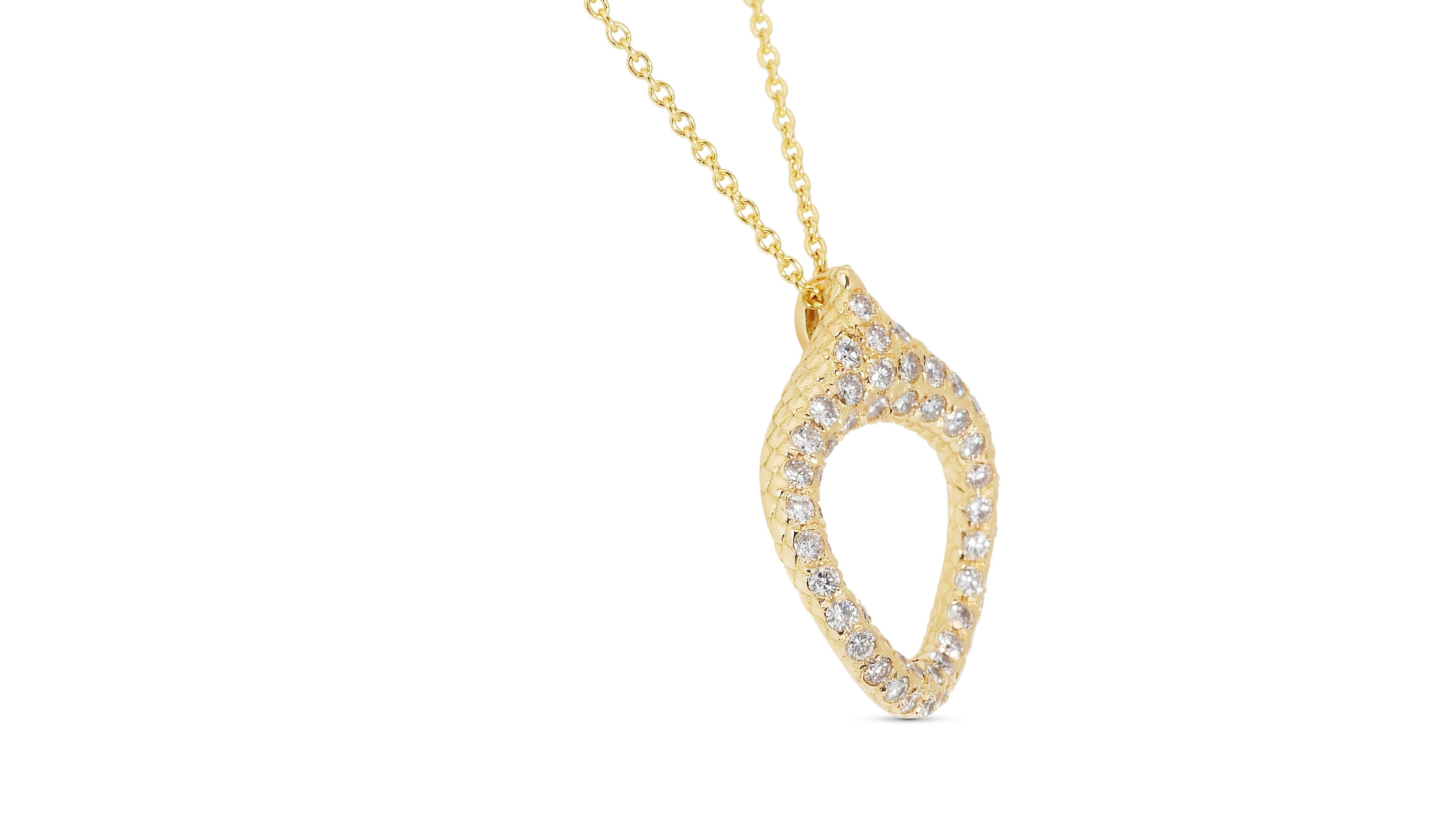 Dazzling 18k Yellow Gold Necklace w/ 1.16 Carat Natural Diamonds IGI Certificate For Sale 2