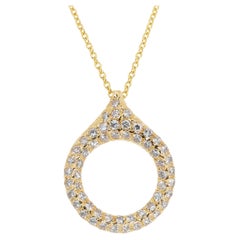 Dazzling 18k Yellow Gold Necklace w/ 1.16 Carat Natural Diamonds IGI Certificate