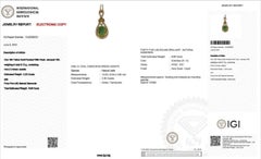 Dazzling 18k Yellow Gold Necklace W/ 4.1 Ct Jade and Natural Diamonds IGI Cert