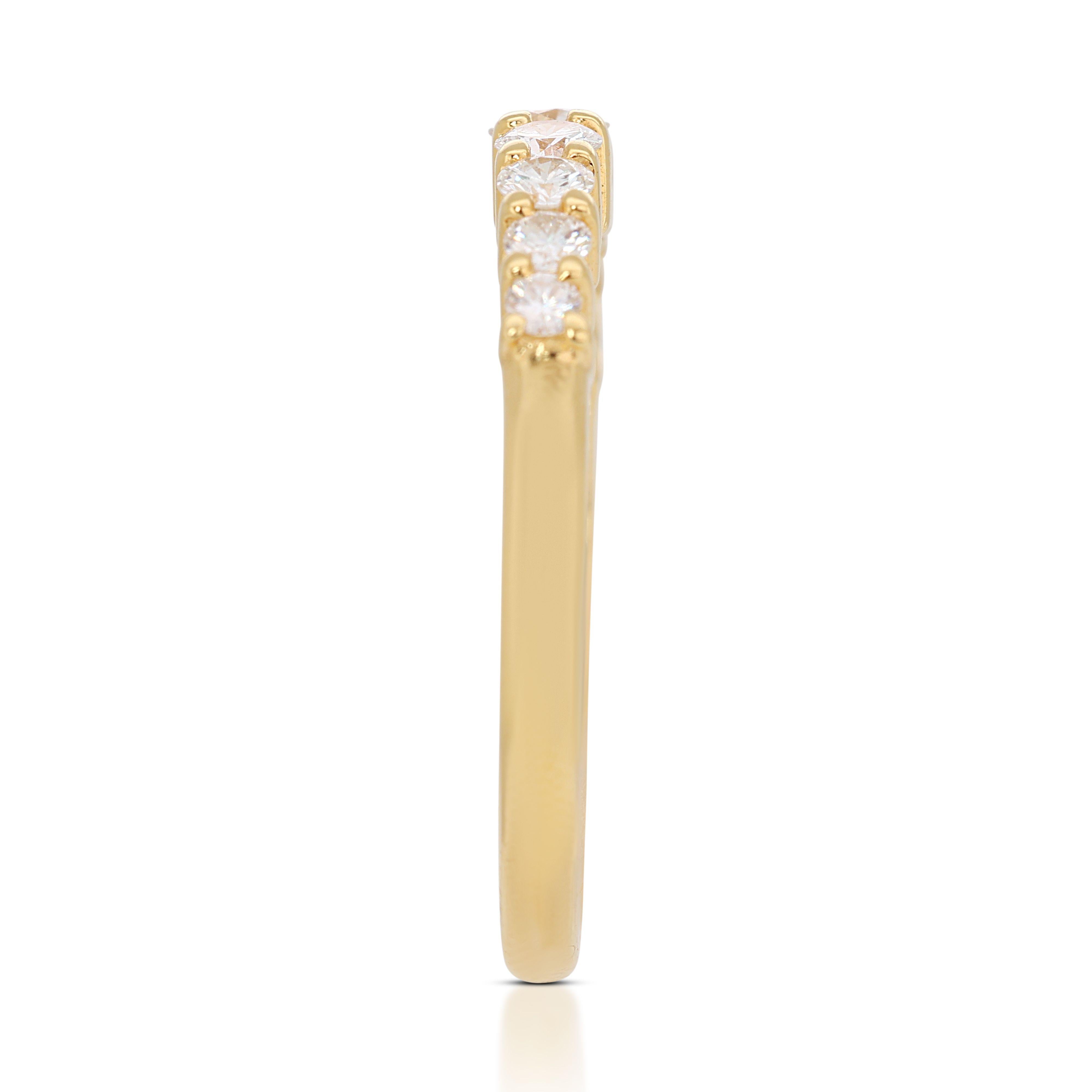 Dazzling 18k Yellow Gold Pave Ring with 0.35ct Natural Diamonds For Sale 1