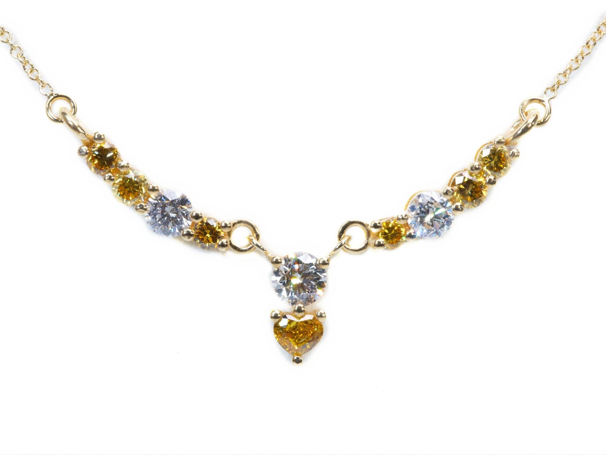 Dazzling 18k Yellow Gold Pendant Necklace w/ 0.67ct Natural Diamonds, AIG Cert In New Condition In רמת גן, IL