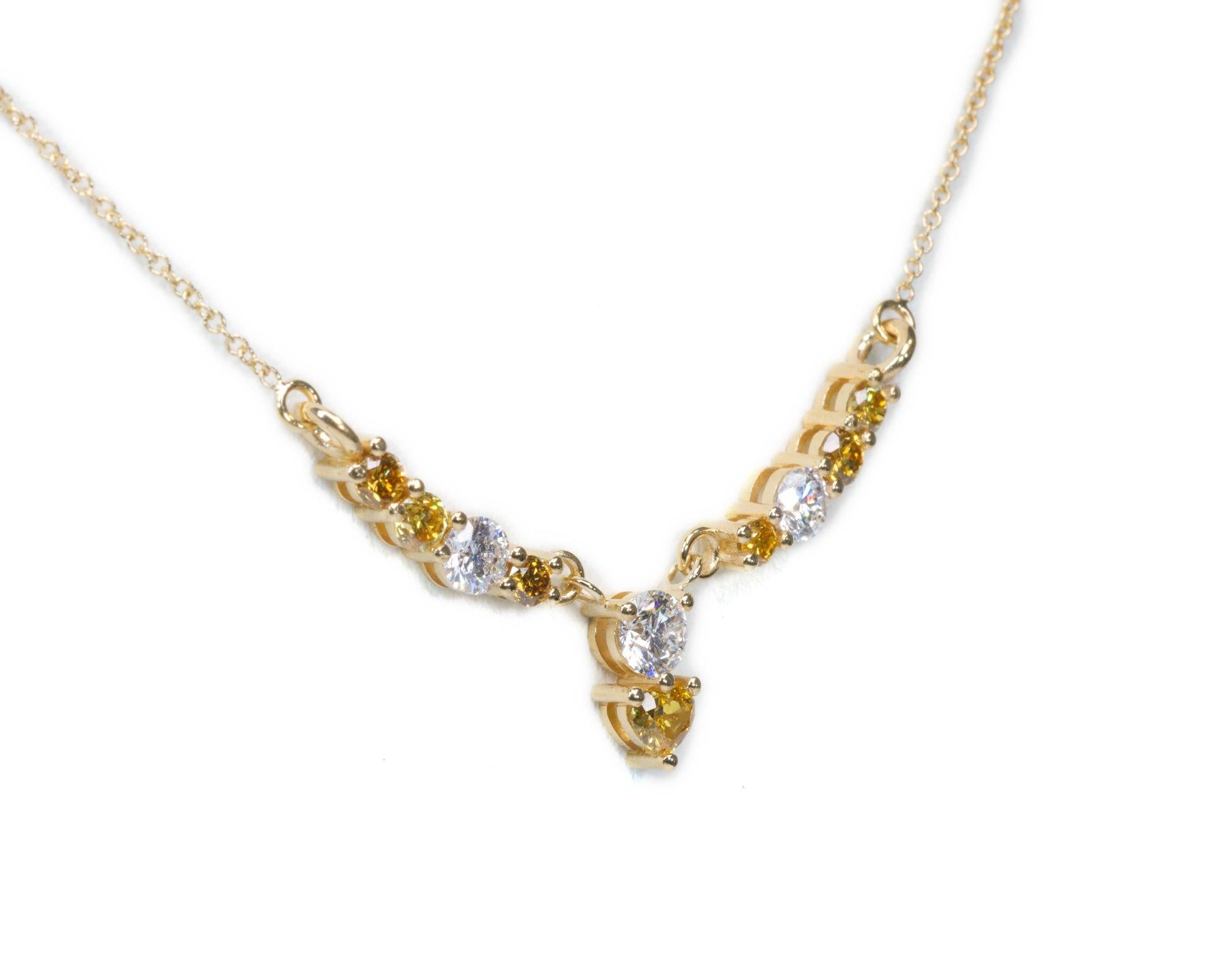 Dazzling 18k Yellow Gold Pendant Necklace w/ 0.67ct Natural Diamonds, AIG Cert 1