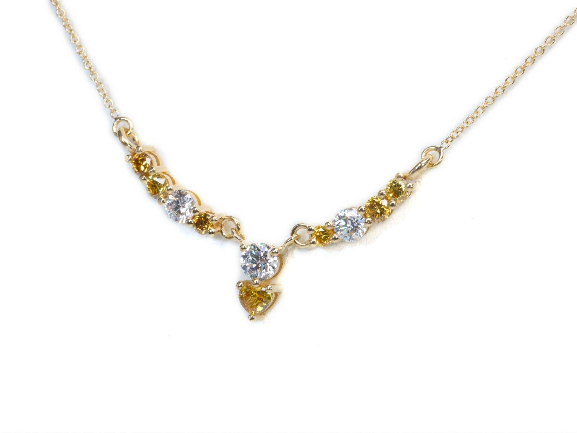 Dazzling 18k Yellow Gold Pendant Necklace w/ 0.67ct Natural Diamonds, AIG Cert 2