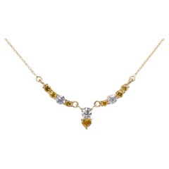 Dazzling 18k Yellow Gold Pendant Necklace w/ 0.67ct Natural Diamonds, AIG Cert